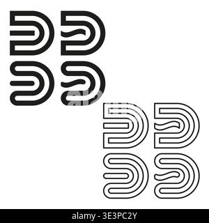 Abstract shape set. Geometric Vector curve. Modern logo element. Minimal shapes variety. Manual vector only. No autotrace used. EPS 10. Stock Vector