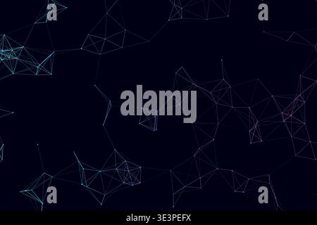 Abstract Digital Plexus Network Technology Background, Glowing Connected Dots Lines Blockchain Artificial Intelligence Data Vector Wallpaper Stock Vector