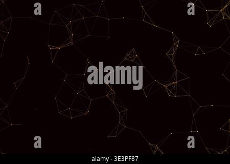 Abstract Digital Plexus Network Technology Background, Glowing Connected Dots Lines Blockchain Artificial Intelligence Data Vector Wallpaper Stock Vector