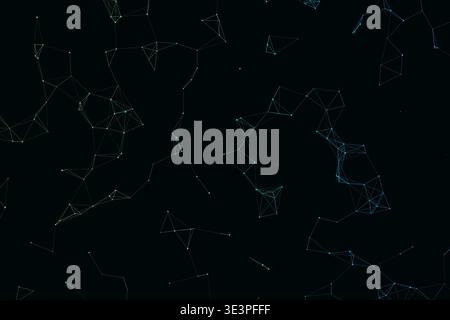 Abstract Digital Plexus Network Technology Background, Glowing Connected Dots Lines Blockchain Artificial Intelligence Data Vector Wallpaper Stock Vector