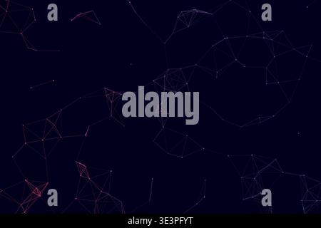 Abstract Digital Plexus Network Technology Background, Glowing Connected Dots Lines Blockchain Artificial Intelligence Data Vector Wallpaper Stock Vector