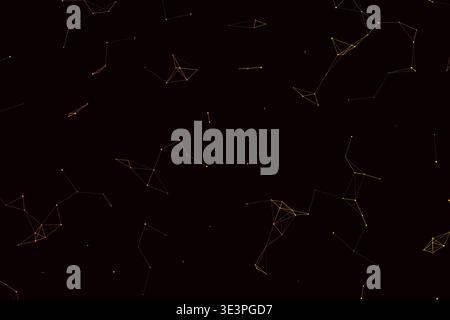 Abstract Digital Plexus Network Technology Background, Glowing Connected Dots Lines Blockchain Artificial Intelligence Data Vector Wallpaper Stock Vector