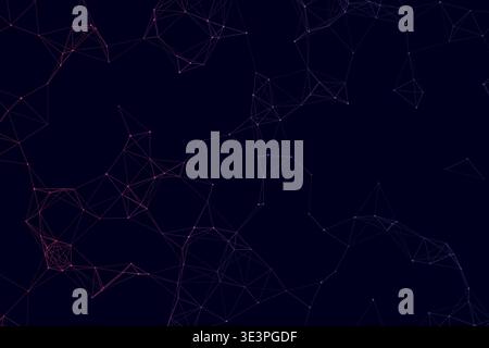 Abstract Digital Plexus Network Technology Background, Glowing Connected Dots Lines Blockchain Artificial Intelligence Data Vector Wallpaper Stock Vector