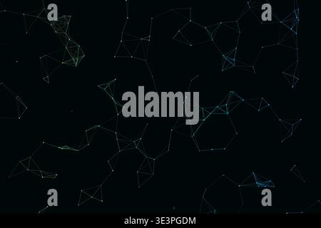 Abstract Digital Plexus Network Technology Background, Glowing Connected Dots Lines Blockchain Artificial Intelligence Data Vector Wallpaper Stock Vector