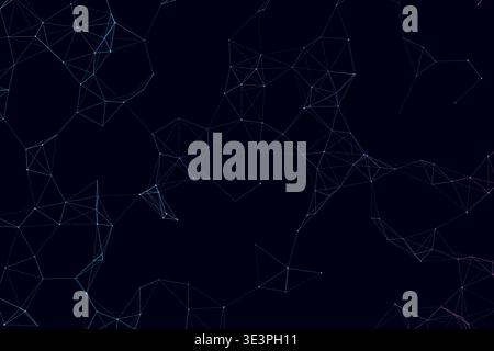 Abstract Digital Plexus Network Technology Background, Glowing Connected Dots Lines Blockchain Artificial Intelligence Data Vector Wallpaper Stock Vector