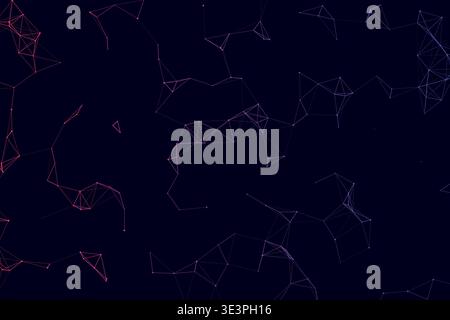 Abstract Digital Plexus Network Technology Background, Glowing Connected Dots Lines Blockchain Artificial Intelligence Data Vector Wallpaper Stock Vector
