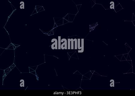 Abstract Digital Plexus Network Technology Background, Glowing Connected Dots Lines Blockchain Artificial Intelligence Data Vector Wallpaper Stock Vector