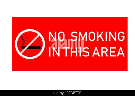 No Smoking In This Area Red Warning Sign Prevent Smoking Smoke. Stock Vector