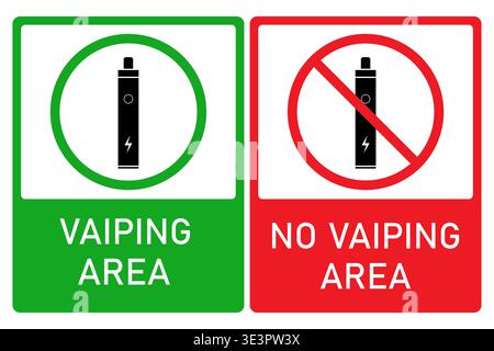 No Smoking And Smoking Area Signs Pair. Stock Vector