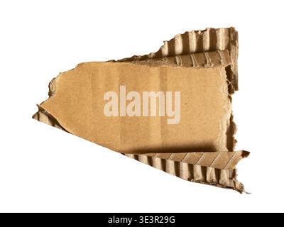Torn Triangle Shaped Cardboard Fragment Isolated on White Stock Photo
