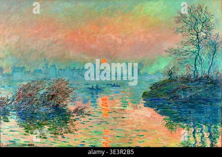 Claude Monet - Sunset on the Seine at Lavacourt Winter Effect