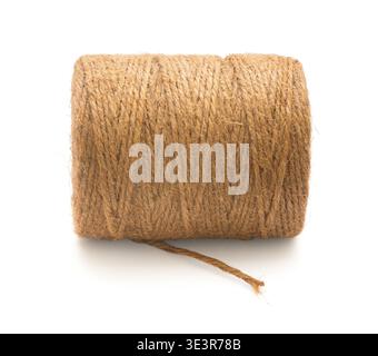 skein of thread jute twine on white isolated background Stock Photo