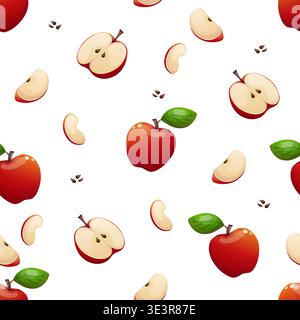 Vector seamless pattern featuring whole bananas and slices Stock Vector
