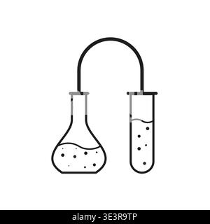 Chemistry flask set. Lab glassware Vector. Science research tool. Experiment liquid vessel. Manual vector only. No autotrace used. EPS 10. Stock Vector