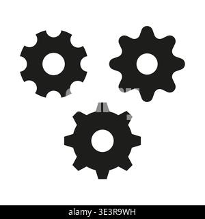 Professional three gears. Industry 3 gears. Cog Vector icon. Transmission wheel tool. Manual vector only. No autotrace used. EPS 10. Stock Vector