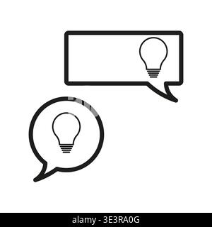 Idea bubbles set. Creative lamp Vector. Bright thought symbol. Message bulb emblem. Manual vector only. No autotrace used. EPS 10. Stock Vector