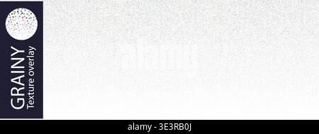 Seamless grainy noise for granular structure filter, airbrush gradient bg. Dotted vignette texture with small soft particles. TV animation light Stock Vector