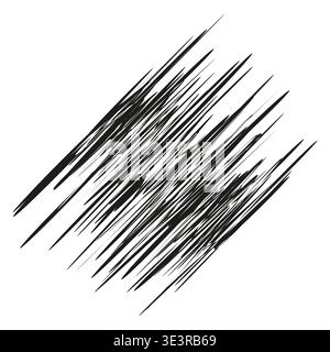 Black stroke pattern. Diagonal line set. Dynamic Vector texture. Sharp shard design. Manual vector only. No autotrace used. Stock Vector
