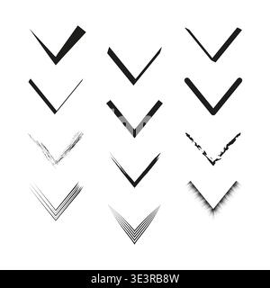 Check mark set. Approved Vector symbol. Validation tick marks. Quality choice elements. Manual vector only. No autotrace used. Stock Vector