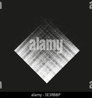 Square hatch Vector. Diamond shape detail. White texture element. Black background focus. Manual vector only. No autotrace used. Stock Vector