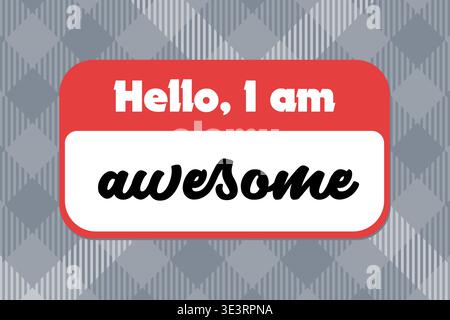 Being awesome concept illustration. Self-confidence and positive mental self-image. Stock Vector