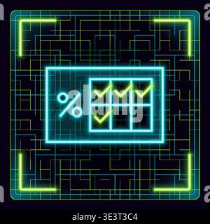 Customer loyalty program card. Cyber neon futuristic icon. Stock Vector