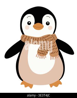 Adorable penguin toy stands with a friendly smile Stock Vector