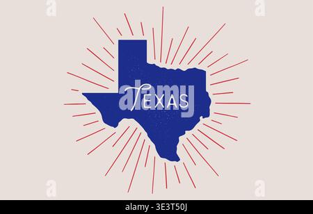 USA, Texas state. Texas map silhouette Stock Vector