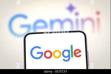 Advanced Artificial Intelligence by Google Gemini Stock Photo