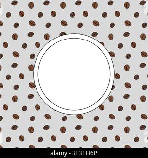 Round frame coffee beans. Design illustration in minimalistic style for and packaging. hand drawn illustration. Vector graphic line ink art. Illustrat Stock Vector