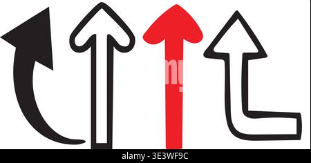 A group of arrows pointing in different directions Stock Vector