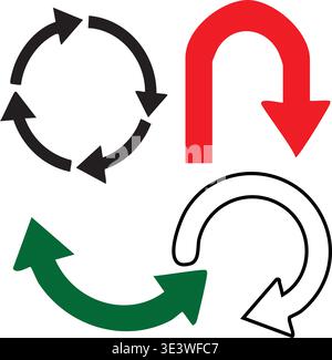 A set of four arrows pointing in different directions Stock Vector
