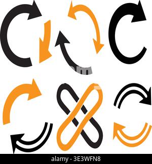 A collection of arrows in different directions and colors Stock Vector