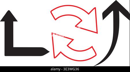 A set of arrows pointing in different directions Stock Vector