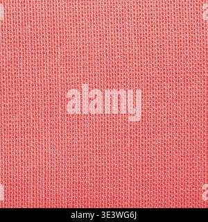 Square textile background red silk tie dye cloth with woven pattern of threads in close-up Stock Photo