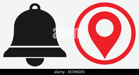 Notification and location icons Stock Vector