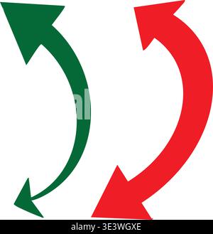 A green and red circular arrow graphic Stock Vector