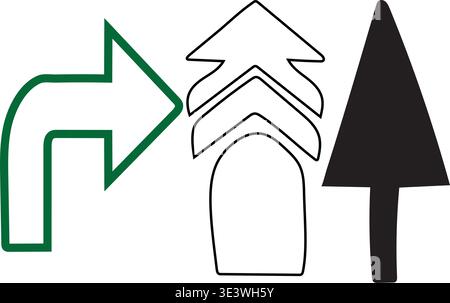 A set of directional arrows on a white background Stock Vector