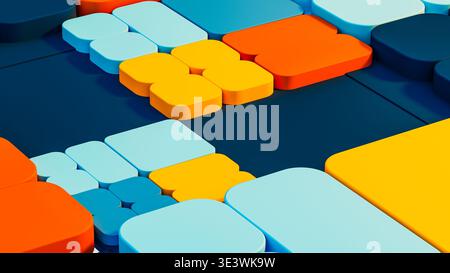 The design shows colorful geometric shapes arranged in a vibrant pattern. The cubes mix various hues creating an abstract look. Stock Photo