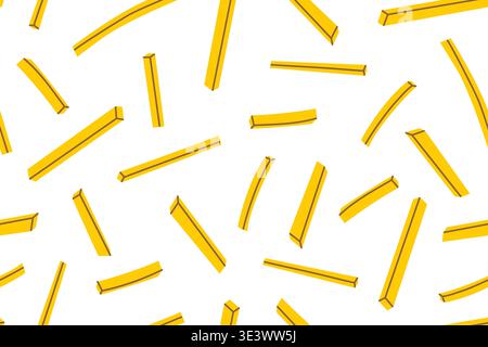belgian fries or french fries seamless pattern, crispy potato snack illustration, fast food takeaway, street food background -vector illustration Stock Vector
