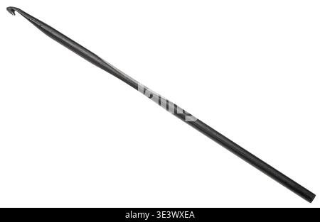 Metal crochet hook on white background Stock Photo