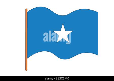 Flag of Somalia. Somali national symbol in official colors. Template icon. Vector background Stock Vector
