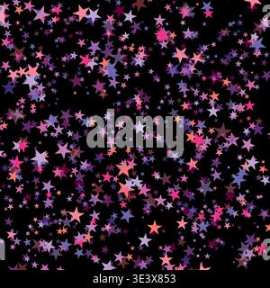 Bright Color stars confetti background. Splash effect banner. Vector abstract illustration with blurred drops of rain for wallpaper, wrapping paper Stock Vector