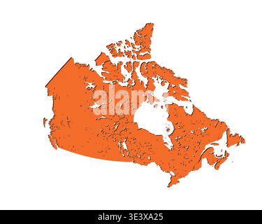 Map of Canada, sign silhouette. World Map Globe. Vector Illustration isolated on white background. North America continent Stock Vector