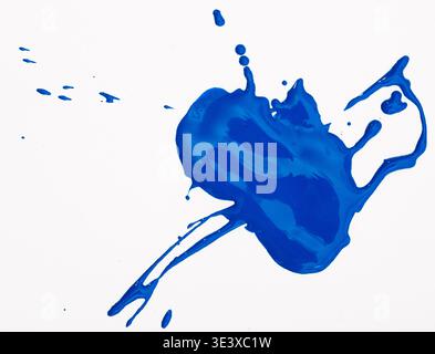 Blue blot with splashes Stock Photo