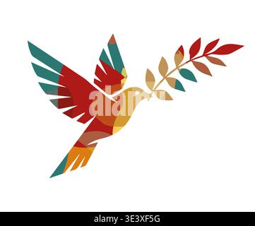 Abstraction of a dove of peace. hand drawing. Not AI. Vector illustration Stock Vector