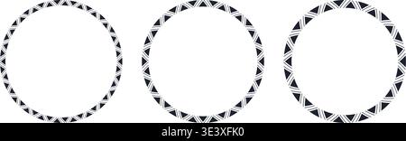 Mexican pattern circle frame. African ethnic motif border. Islamic triangular ornament round frame. Mexican text frame. Aztec ethnic culture ornament Stock Vector