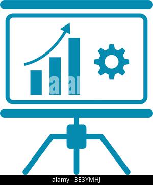 Data analytics graph icon illustration Stock Vector