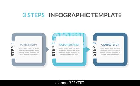 Infographic template with three elements with numbers and place for your text, workflow, process chart, steps or options, vector eps10 illustration Stock Vector