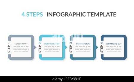 Infographic template with four elements with numbers and place for your text, workflow, process chart, steps or options, vector eps10 illustration Stock Vector